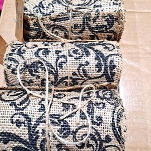 3 rolls of decorative burlap
